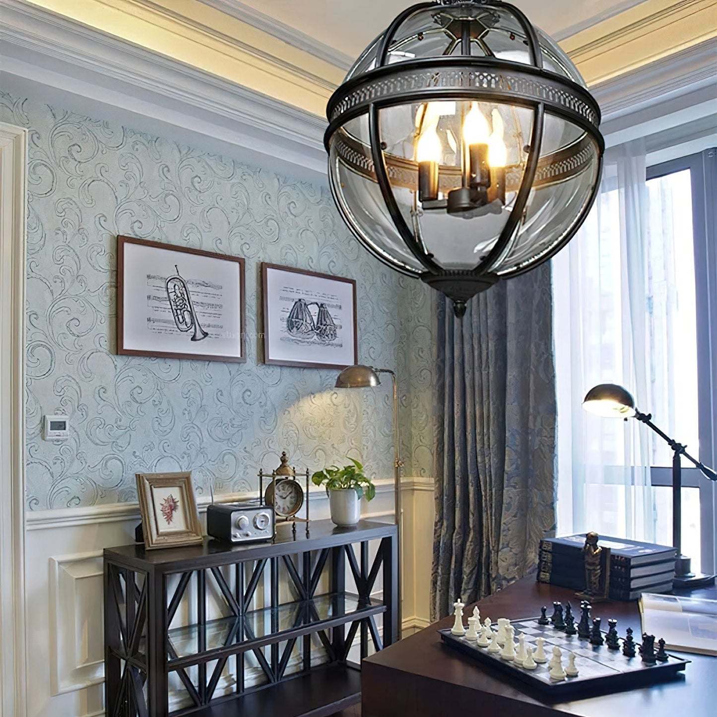 Gideon – Lustre en Verre Rond Retro