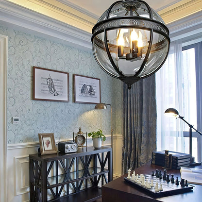 Gideon – Lustre en Verre Rond Retro