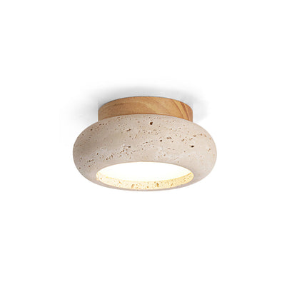 Aurelia – Lampe de Plafond Rétro en Pierre Naturelle Jaune