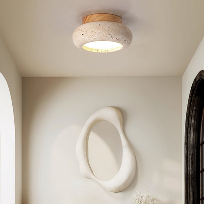 Aurelia – Lampe de Plafond Rétro en Pierre Naturelle Jaune