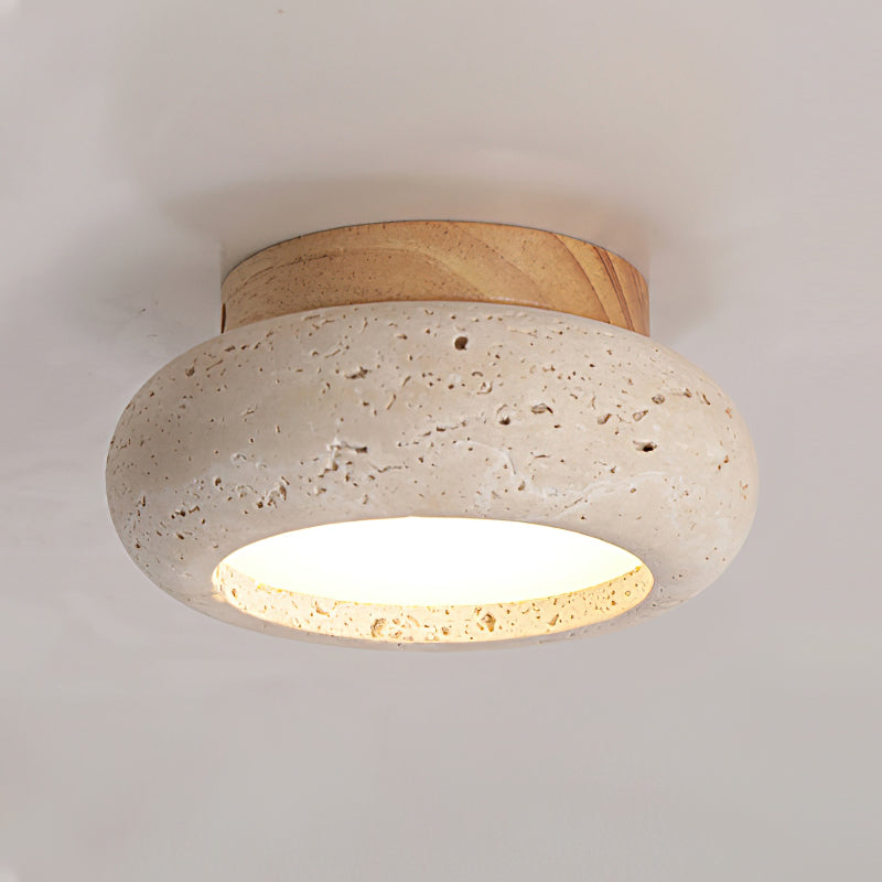 Aurelia – Lampe de Plafond Rétro en Pierre Naturelle Jaune