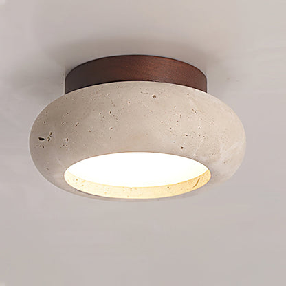 Aurelia – Lampe de Plafond Rétro en Pierre Naturelle Jaune