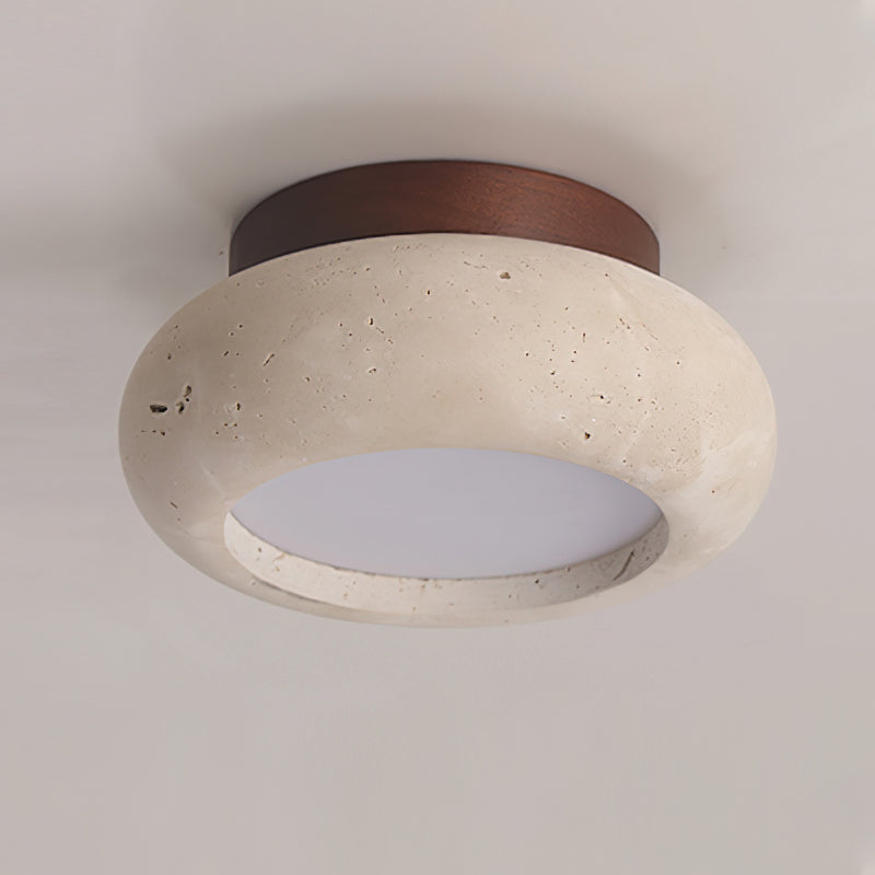 Aurelia – Lampe de Plafond Rétro en Pierre Naturelle Jaune