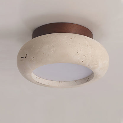 Aurelia – Lampe de Plafond Rétro en Pierre Naturelle Jaune