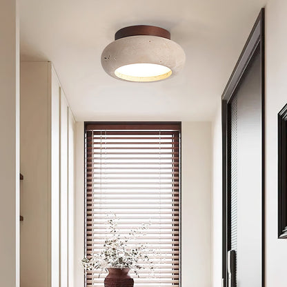 Aurelia – Lampe de Plafond Rétro en Pierre Naturelle Jaune