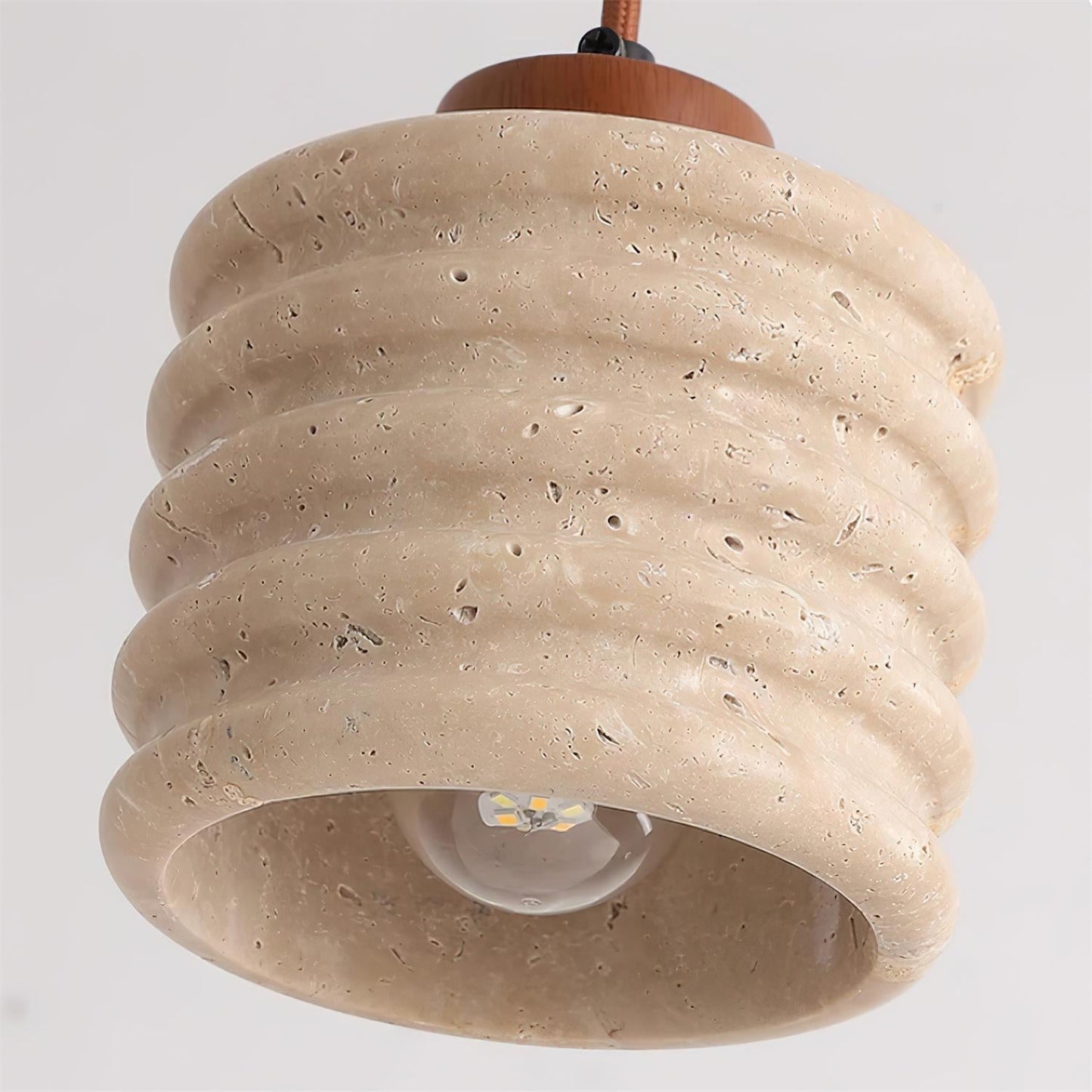 Toph – Pendelleuchte avec Abat-jour en Travertin