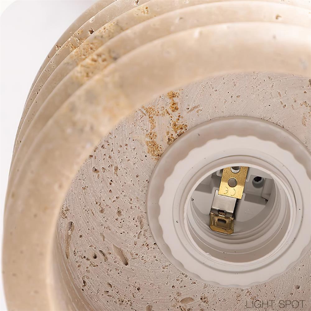 Toph – Pendelleuchte avec Abat-jour en Travertin