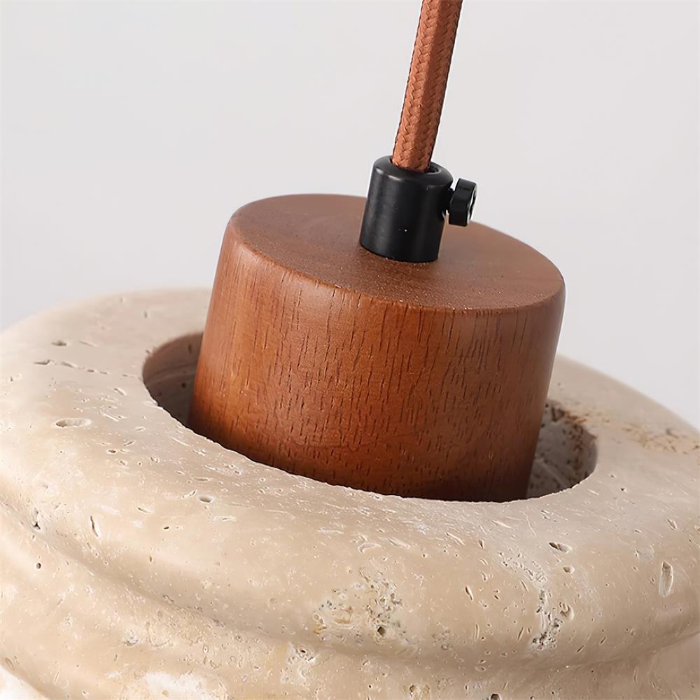 Toph – Pendelleuchte avec Abat-jour en Travertin