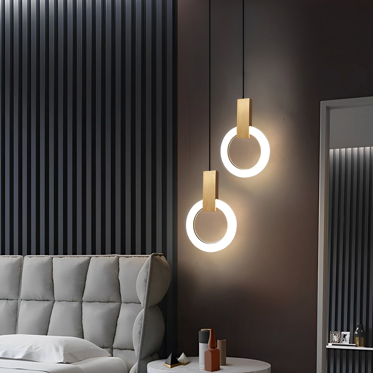 Nordra – Lampe suspendue LED au design anneau nordique pour espaces de vie modernes