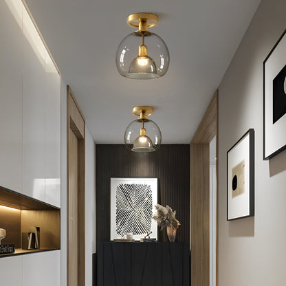 Glayra – Plafonnier moderne avec verre gris pour couloir et espace de vie