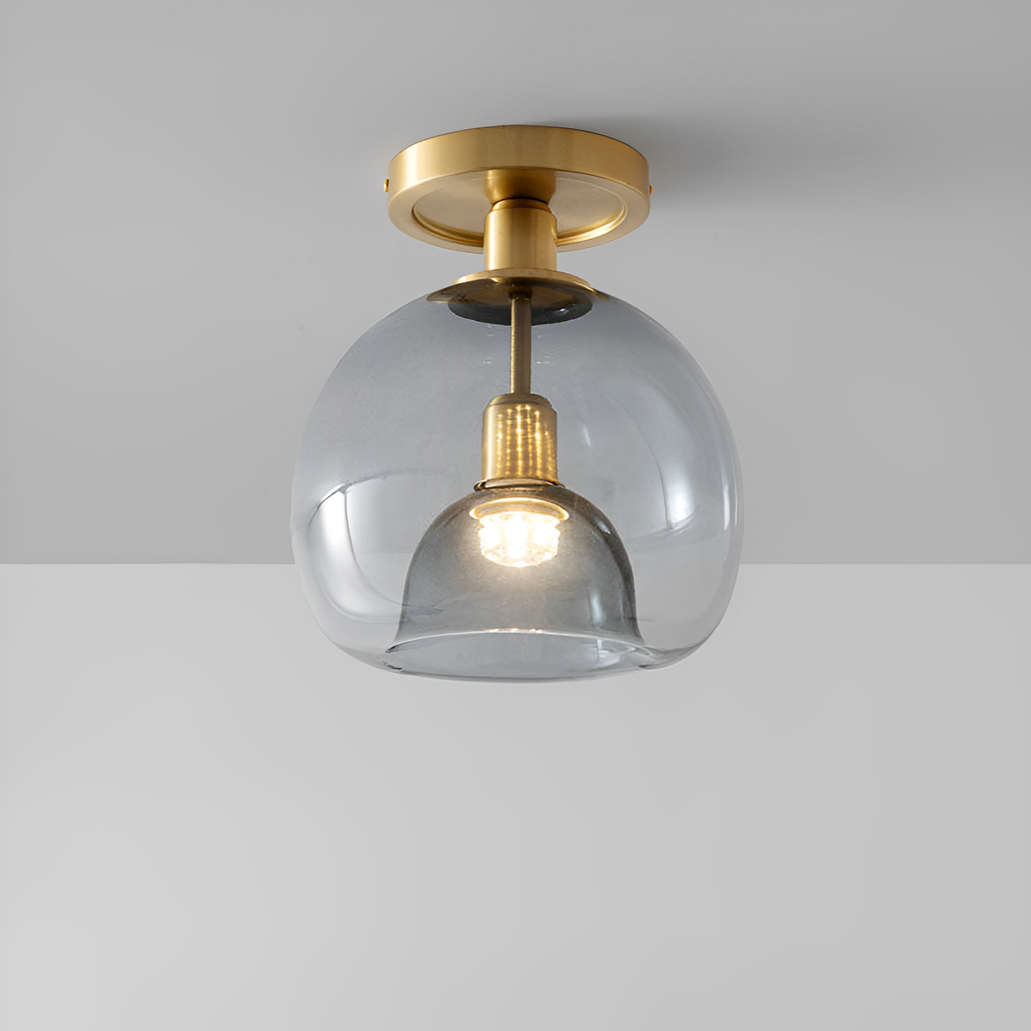 Glayra – Plafonnier moderne avec verre gris pour couloir et espace de vie