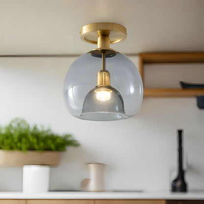 Glayra – Plafonnier moderne avec verre gris pour couloir et espace de vie