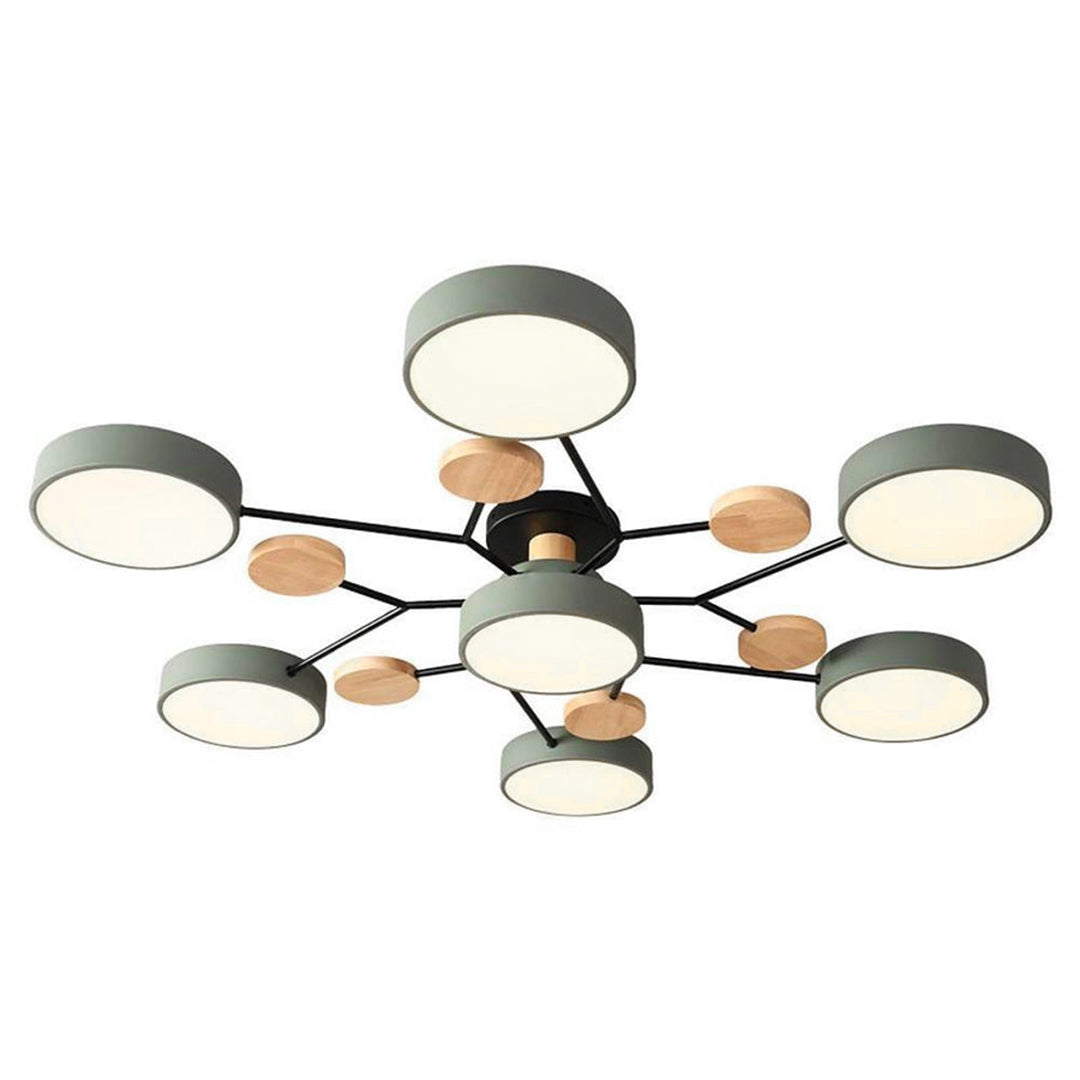 Lina – Lampe de plafond artistique en métal et bois
