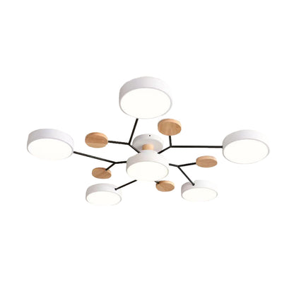 Lina – Lampe de plafond artistique en métal et bois
