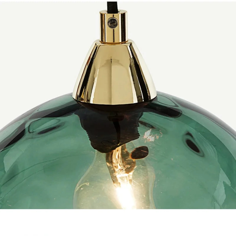 Lustre moderne en verre ondulé transparent