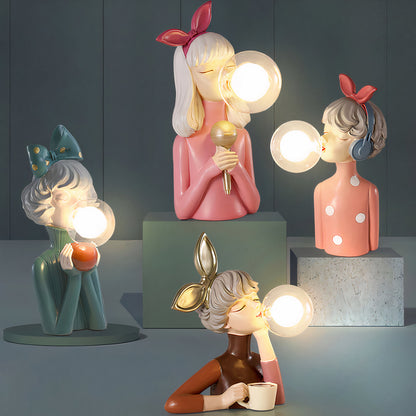 Mavie – Lampe de Table Fille Bulle Nordique