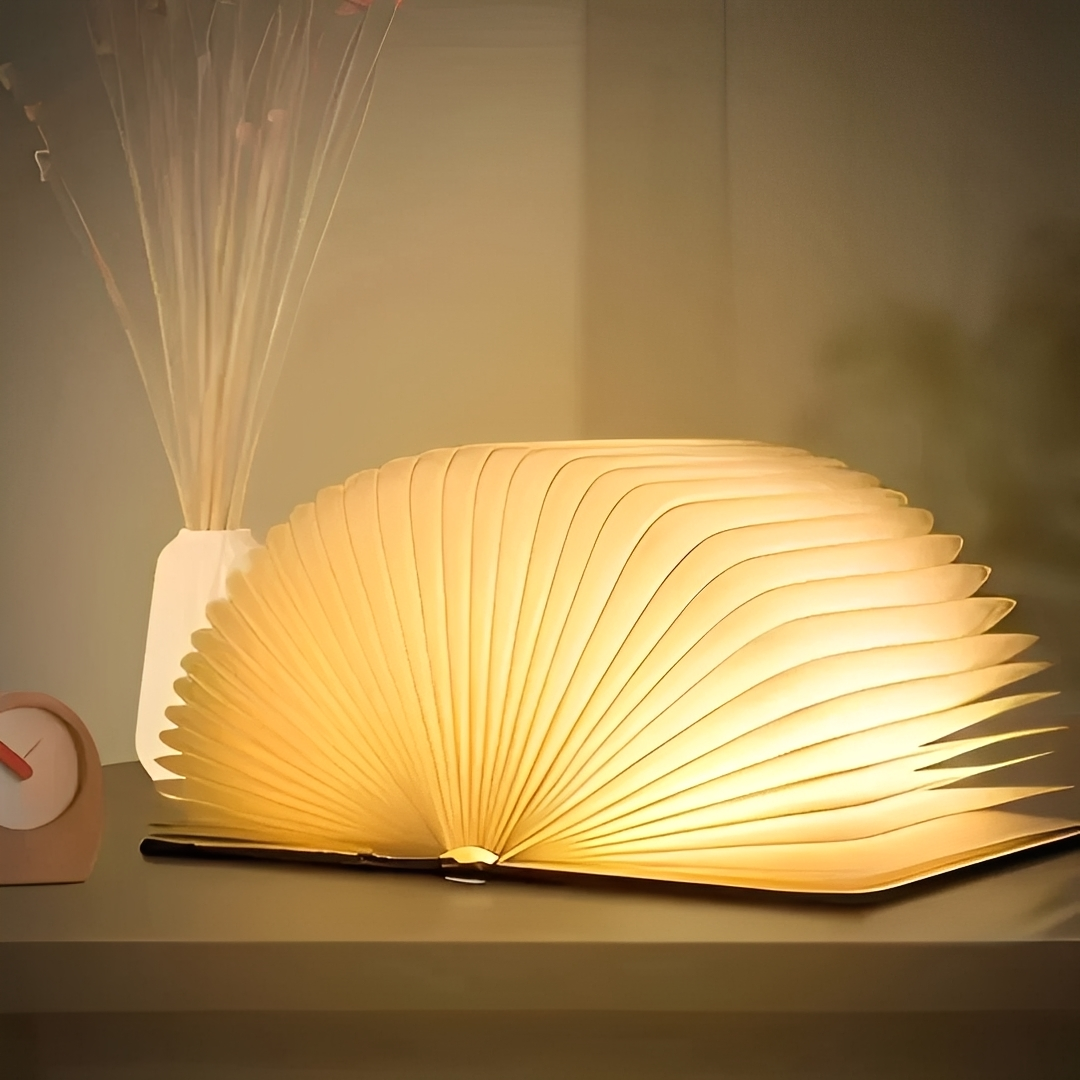 Faye – Lampe de Nuit Pliable en Cuir