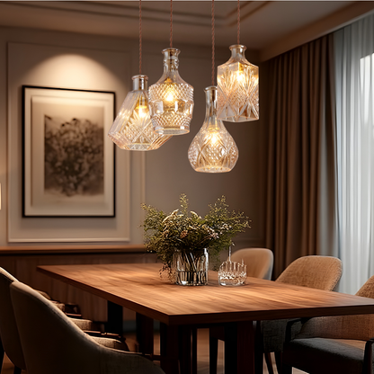 Elva – Lampe LED moderne en bouteille de verre