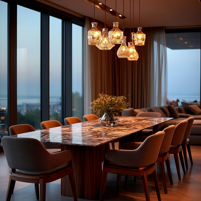 Elva – Lampe LED moderne en bouteille de verre