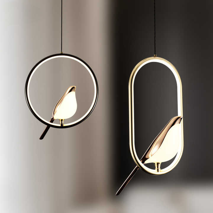 OiseauDoré – Suspension luxueuse avec oiseau doré intégré