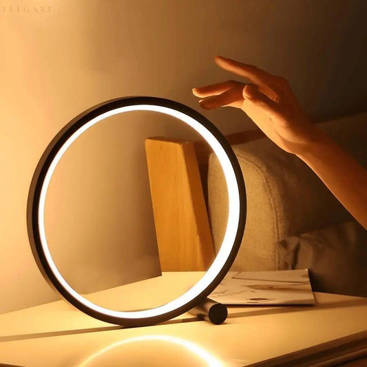 Lampe de table à anneau LED minimaliste et moderne