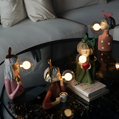 Lampe De Chevet Décorative En Forme De Fille De Dessin Animé