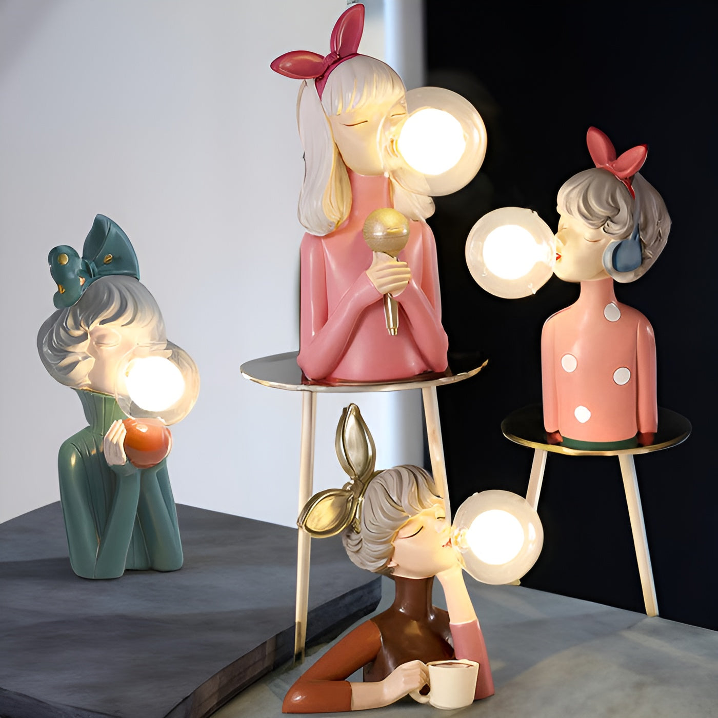 Lampe De Chevet Décorative En Forme De Fille De Dessin Animé
