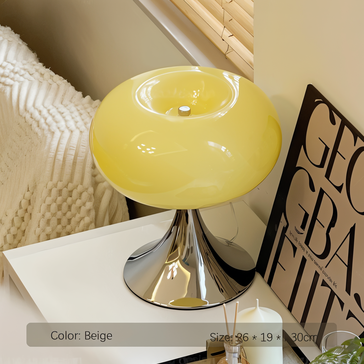 Lampe Pomme – Lampe de table en verre courbé aux couleurs macaron