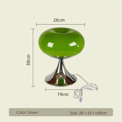 Lampe Pomme – Lampe de table en verre courbé aux couleurs macaron