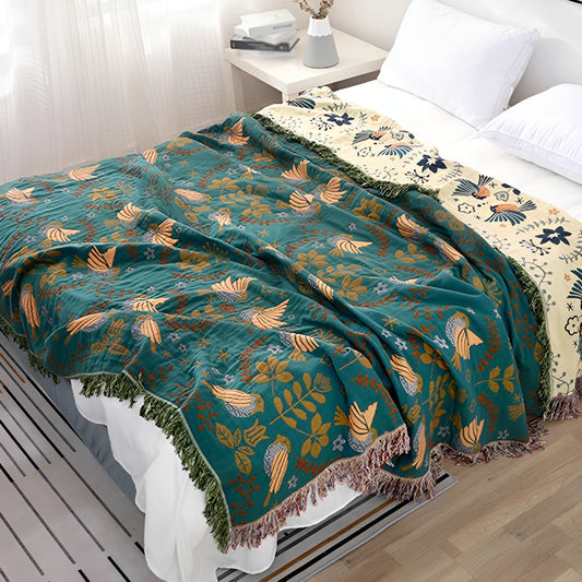 Reve Nomade – Couverture boheme en coton reversible