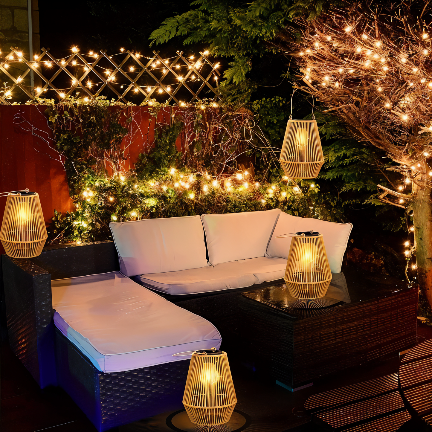 Vera – Lanterne en Vigne Fabriquée à la Main à Énergie Solaire