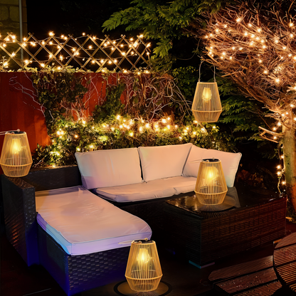 Vera – Lanterne en Vigne Fabriquée à la Main à Énergie Solaire