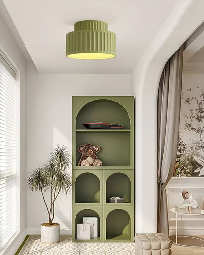 BrumeForme – Plafonnier en résine mate nervurée