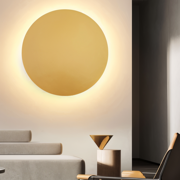 Applique FullHalo – Lampe murale ronde en métal disponible en noir, blanc ou doré