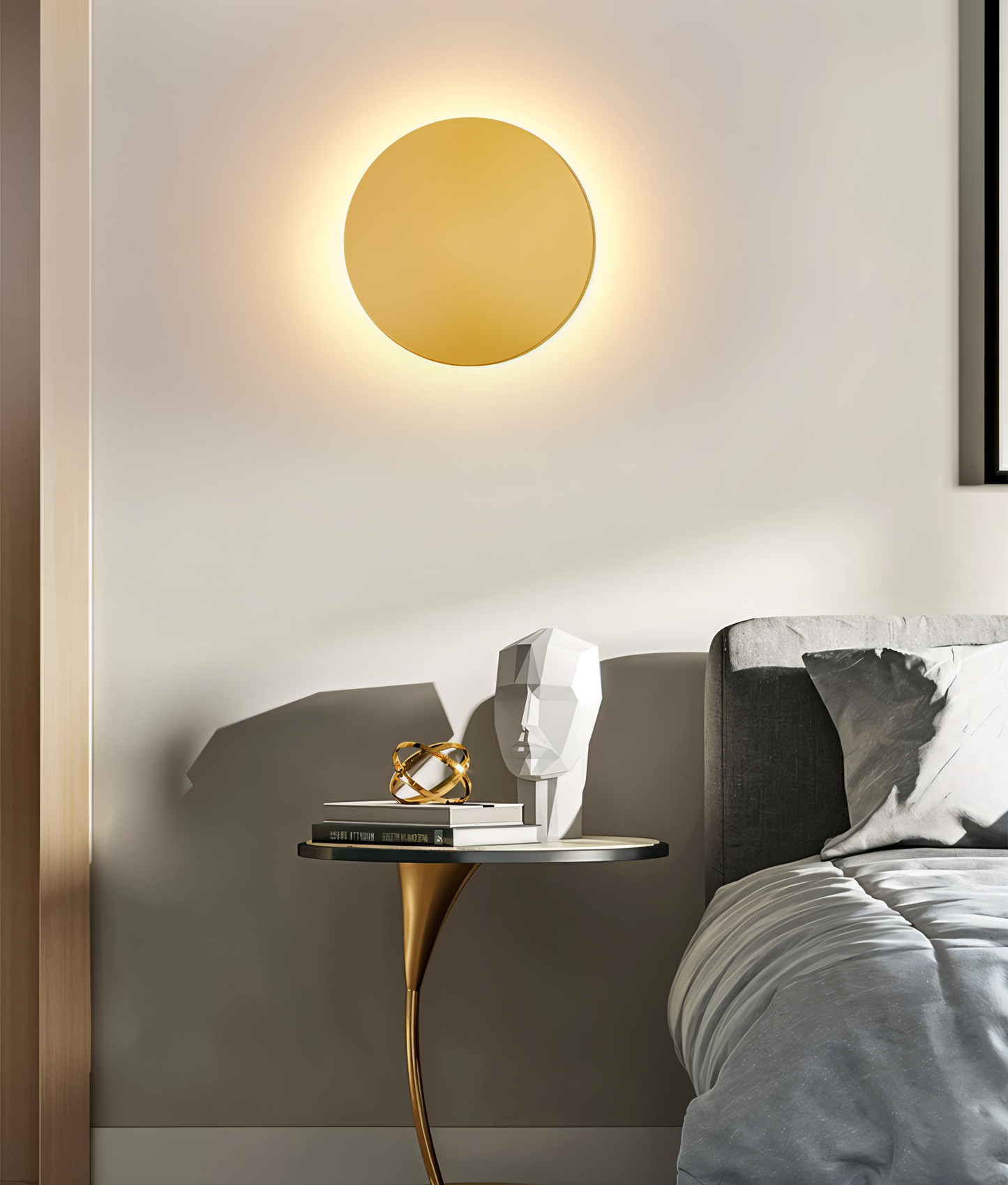 Applique FullHalo – Lampe murale ronde en métal disponible en noir, blanc ou doré