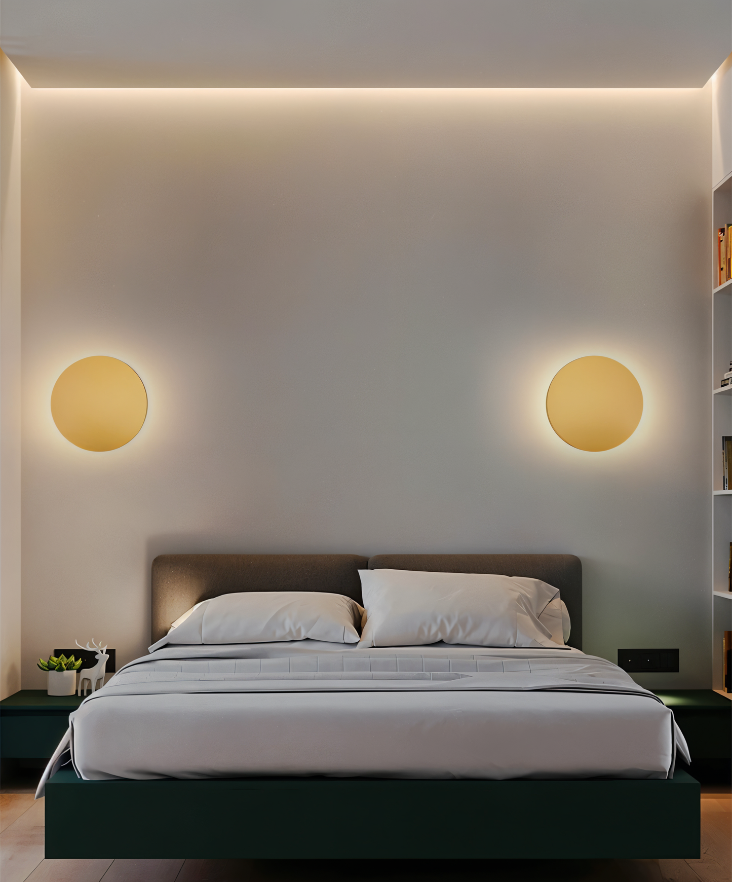 Applique FullHalo – Lampe murale ronde en métal disponible en noir, blanc ou doré