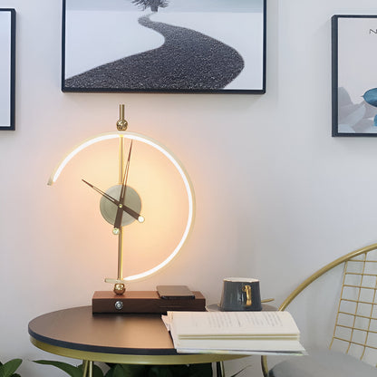 Horloge GLux – Lampe de table LED dorée avec chargeur sans fil Qi et horloge intégrée