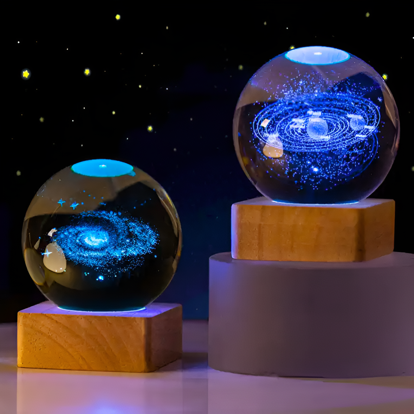 Sphere Stellaire – Veilleuse LED avec effet galaxie