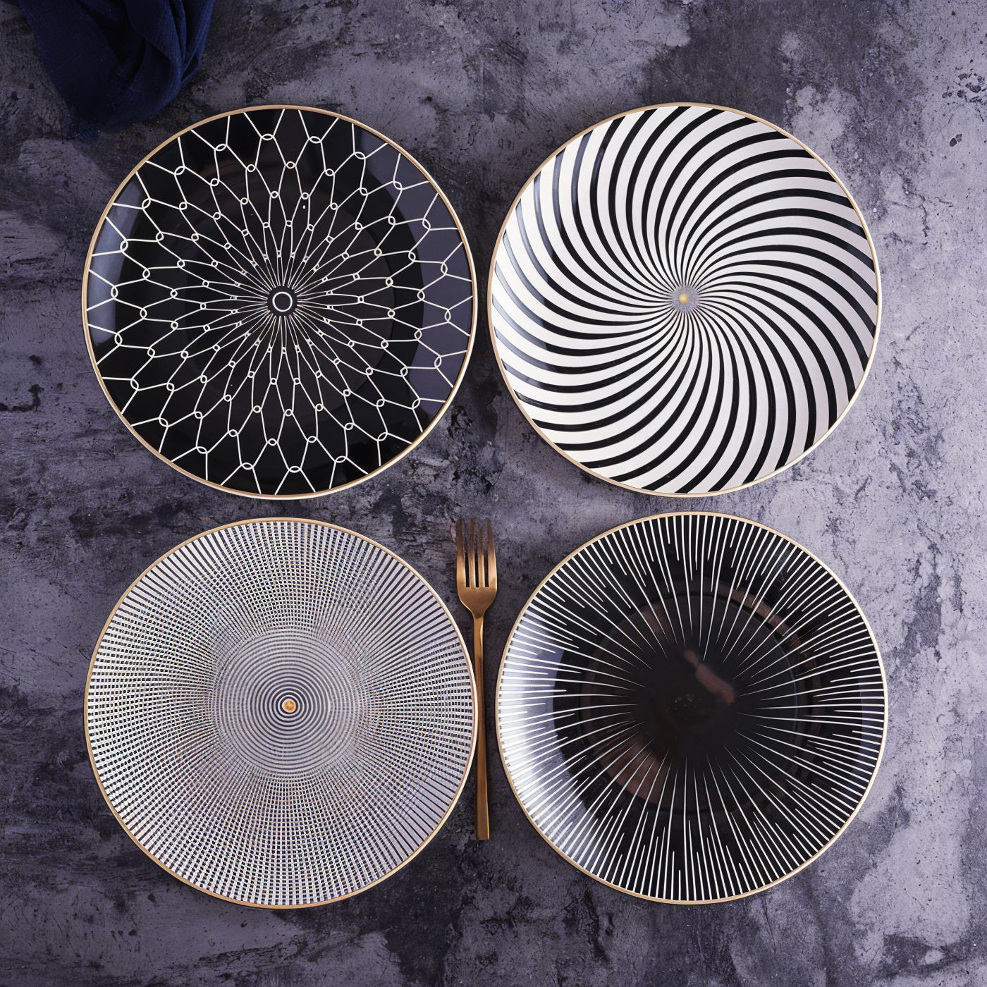 Collection GeoChic - Assiettes à motifs géométriques - Vaisselle en porcelaine