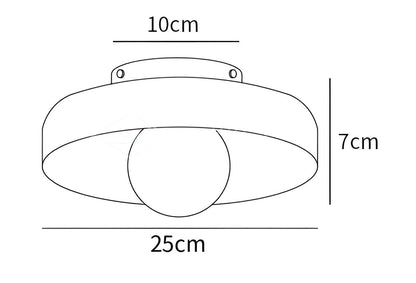 OrangeBeam - Plafonnier nordique en verre - Montage semi-encastré