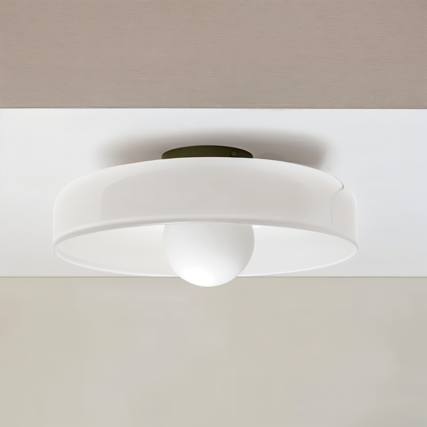 OrangeBeam - Plafonnier nordique en verre - Montage semi-encastré