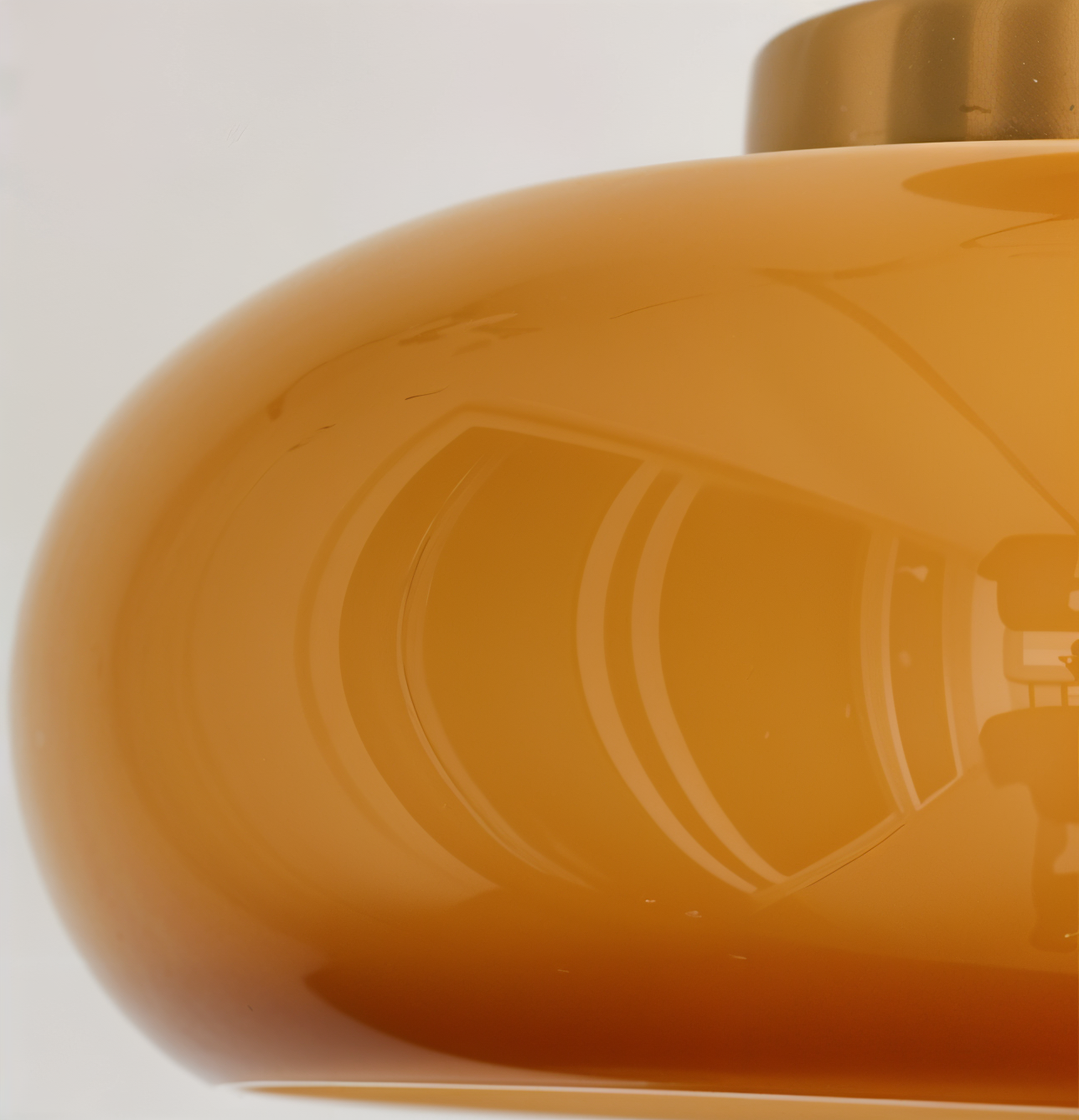 Plafonnier vintage jaune classique - Montage semi-encastré rétro