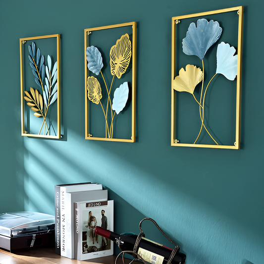 Feuillage Luxe – Décoration murale en métal inspirée des feuilles pour un intérieur raffiné