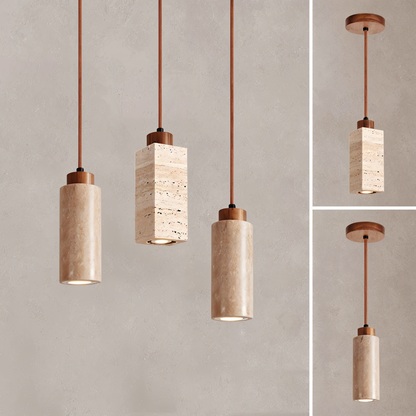 MarbreRayon – Plafonnier cylindrique en marbre élégant