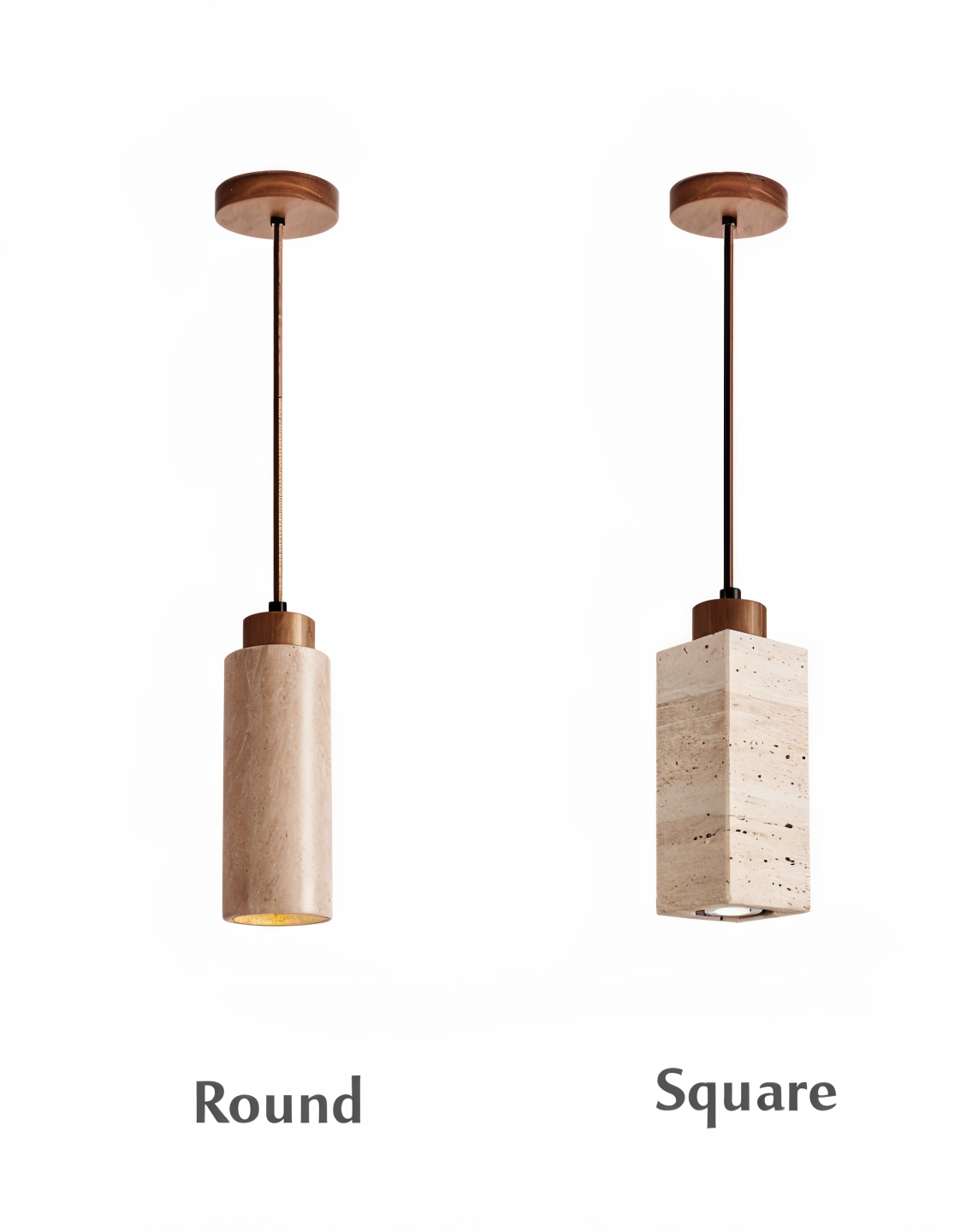 MarbreRayon – Plafonnier cylindrique en marbre élégant