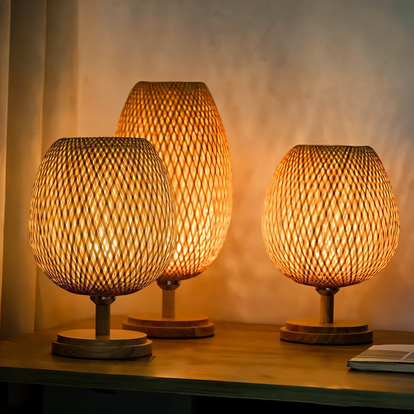 Mara – Lampe en bambou tressé