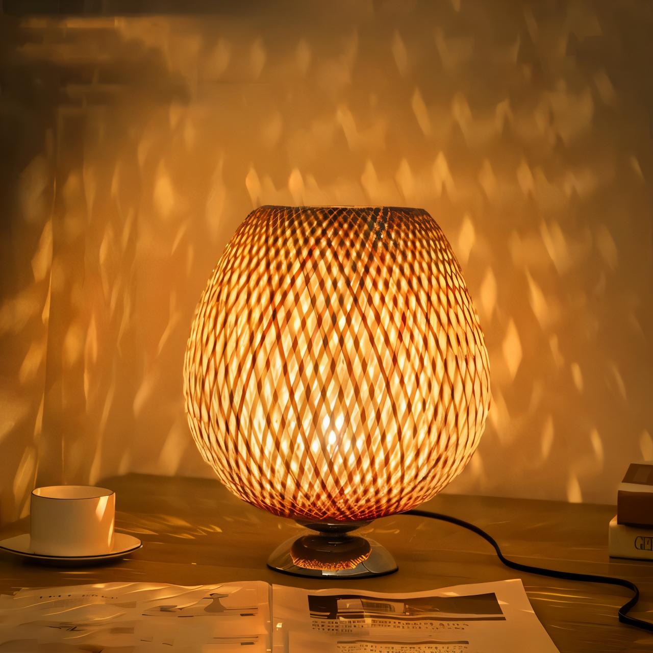 Mara – Lampe en bambou tressé