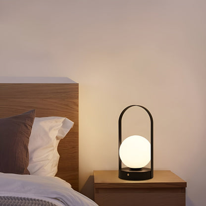 OrbitaLED - Lampe de table sans fil en forme d’orbe - Rechargeable et inoxydable