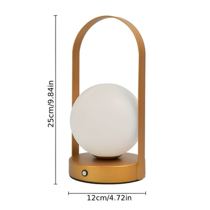 OrbitaLED - Lampe de table sans fil en forme d’orbe - Rechargeable et inoxydable