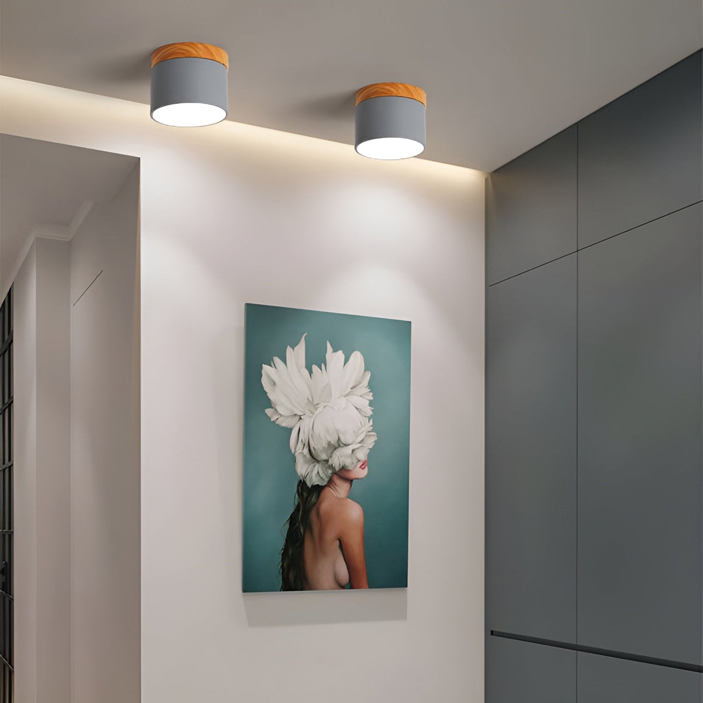 Lueur Sucree – Lampe pastel avec finition bois